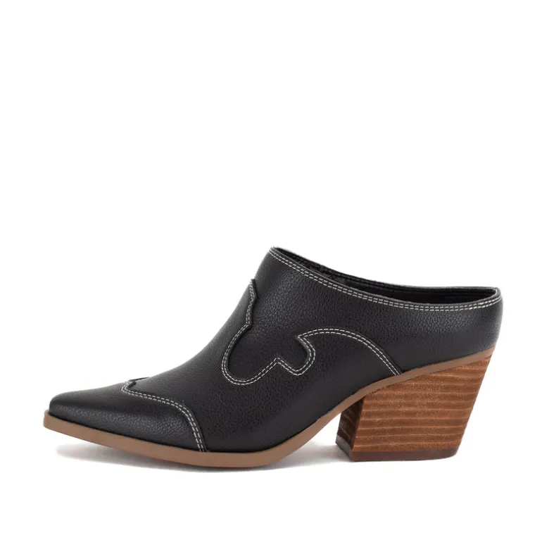 Cyan Heeled Mule