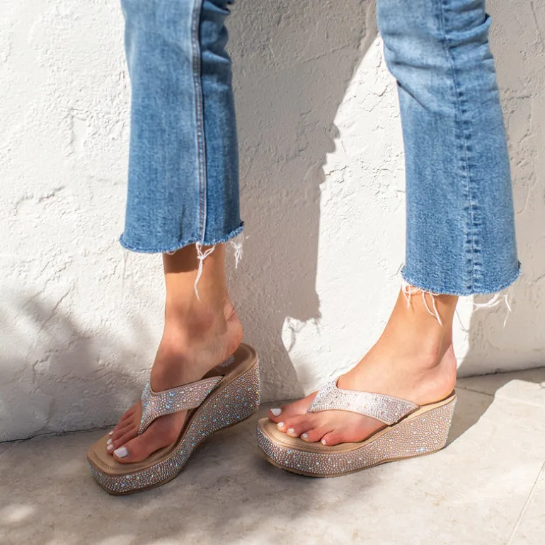Telvi Rhinestone Wedge